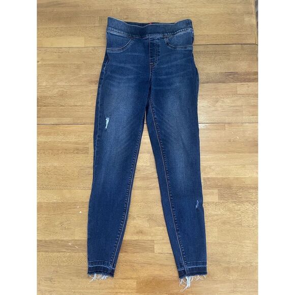 Spanx‎ Jeans Women's Size S/P Skinny Ankle Distressed Stretch Raw Hem Pull On - Picture 1 of 7